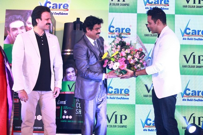 Vivek Oberai & Sameer Kochar in V Care Hair Color Shampoo Launch Stills